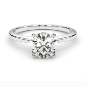 Diamond engagement ring sterling silver band